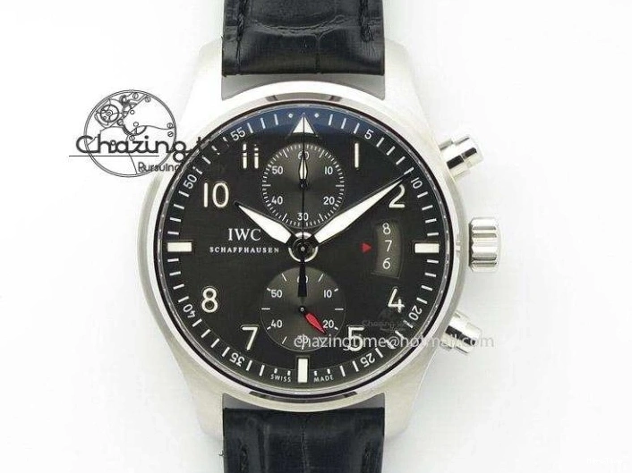 MIROTIME 0106 Portofino Chrono RG ZF 1:1 Best Edition Blue Dial Gold Markers on Black Leather Strap A FlexibleFit 7112